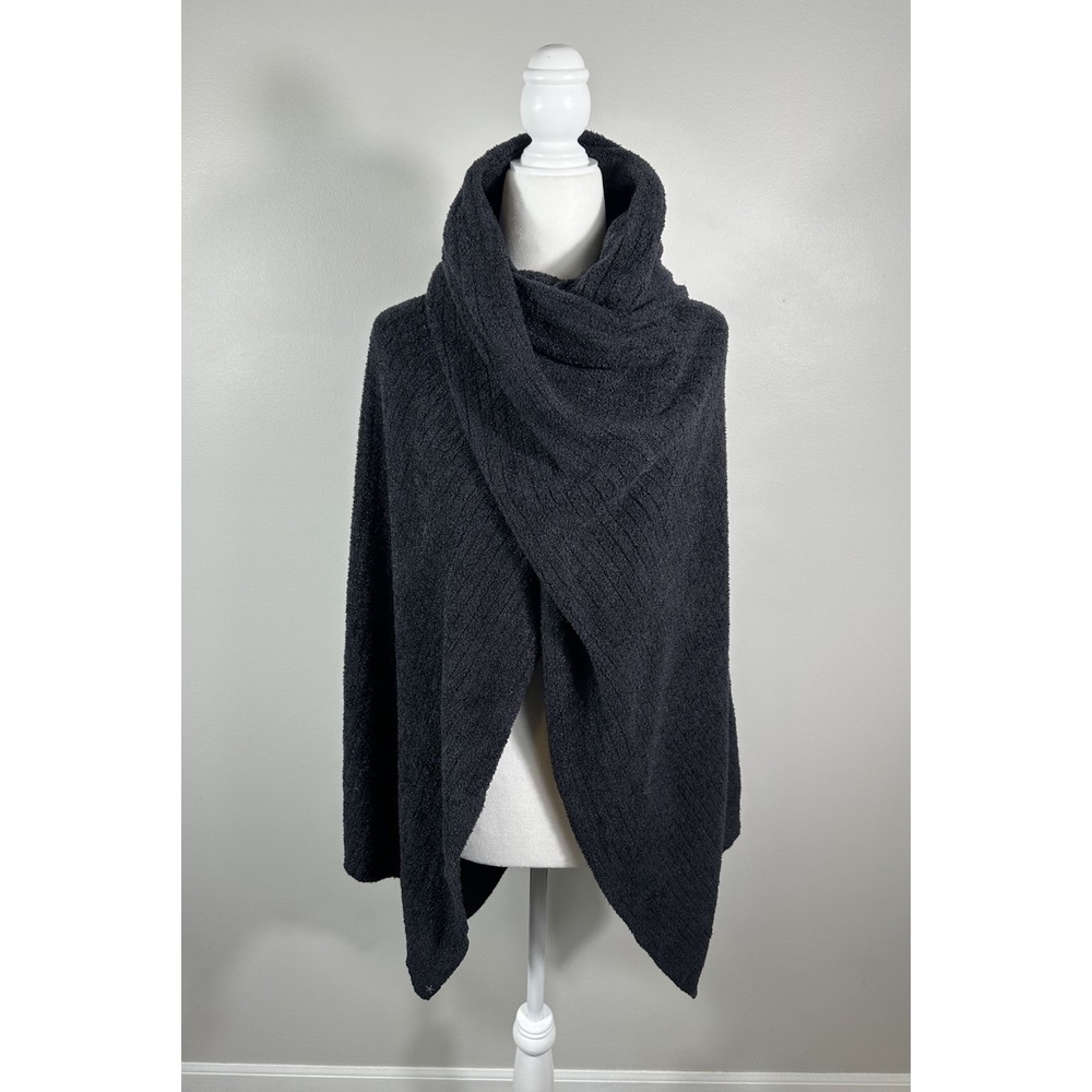 Barefoot Dream CozyChic Travel Wrap One Size Black Ribbed‎ Cozy